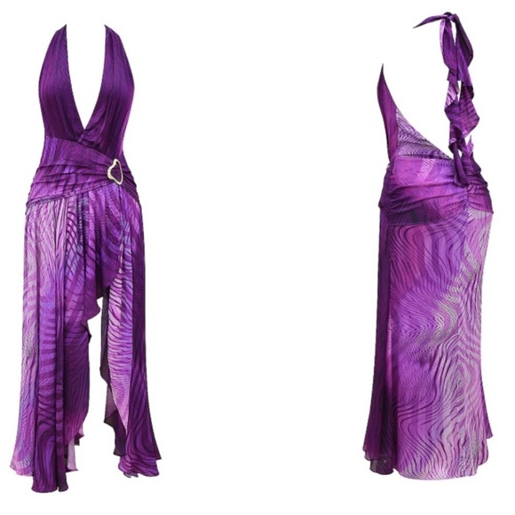 HOUSE‎ OF CB 'Olessia' Orchid Backless Halter Maxi Dress NWOT size L - Picture 9 of 14